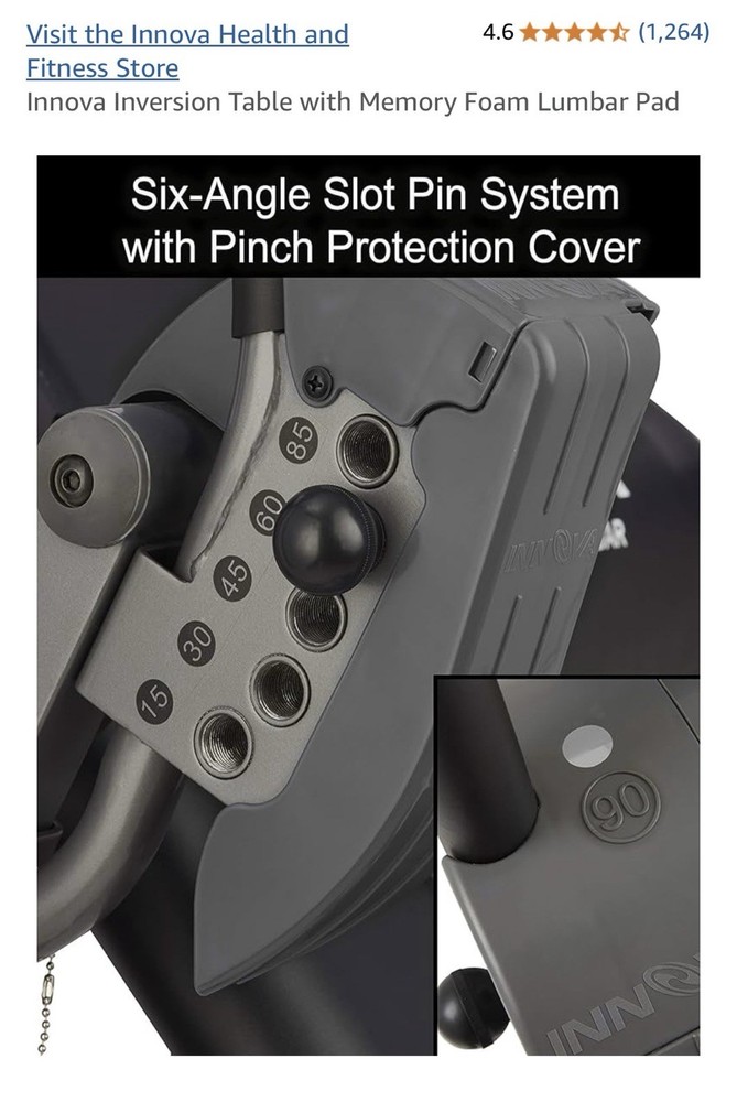 Innova Inversion Table with Memory Foam Lumbar Pad