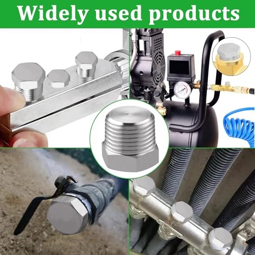 Outer Hex Head Thread Pipe Plug Fitting 1/2" NPT Male,304 1/2 Inch 4 Packs