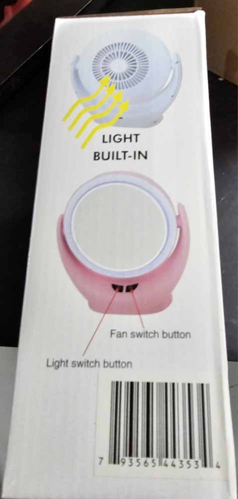 Lighted Makeup Mirror With Fan