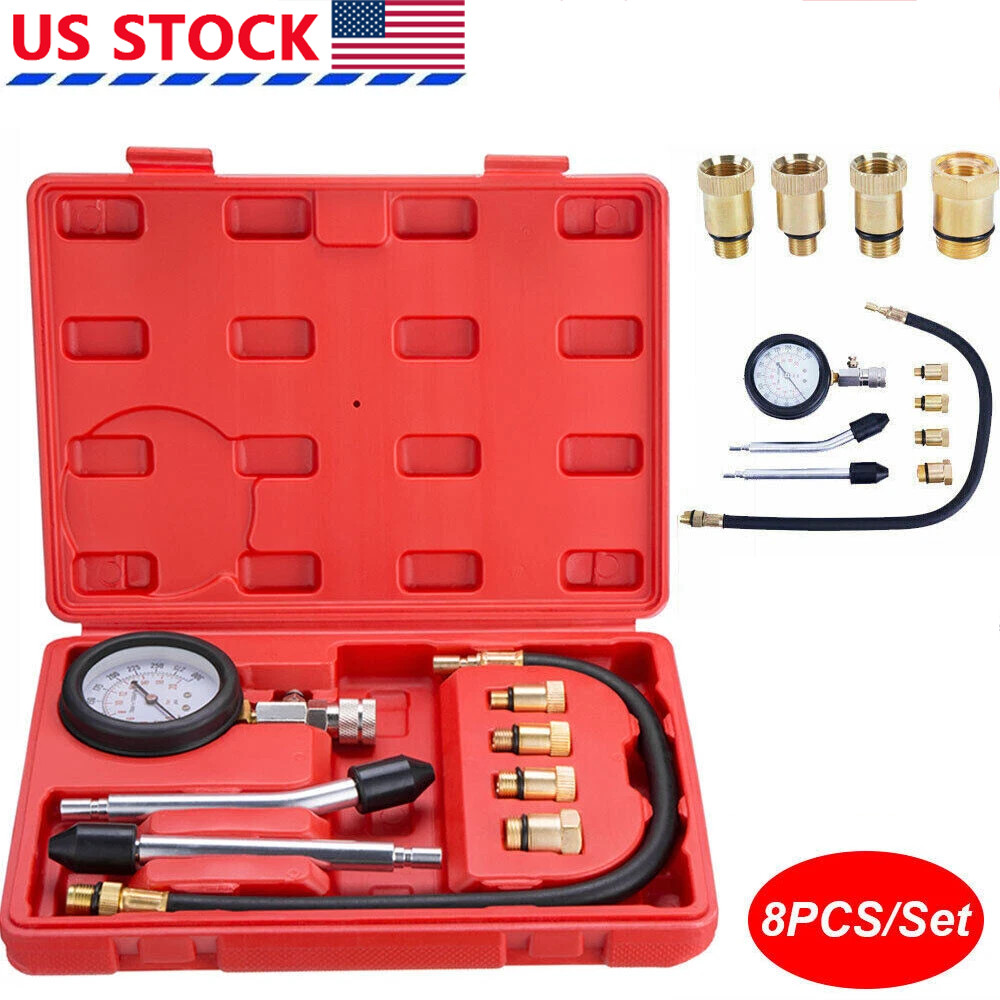 Engine Cylinder Compression Gauge Tester Kit Gas Engine Diagnostic Testing Tool