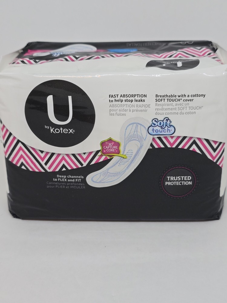 U BY KOTEX REGULAR ULTRA THIN PAD SOFT TOUCH 22 COUNT NEW
