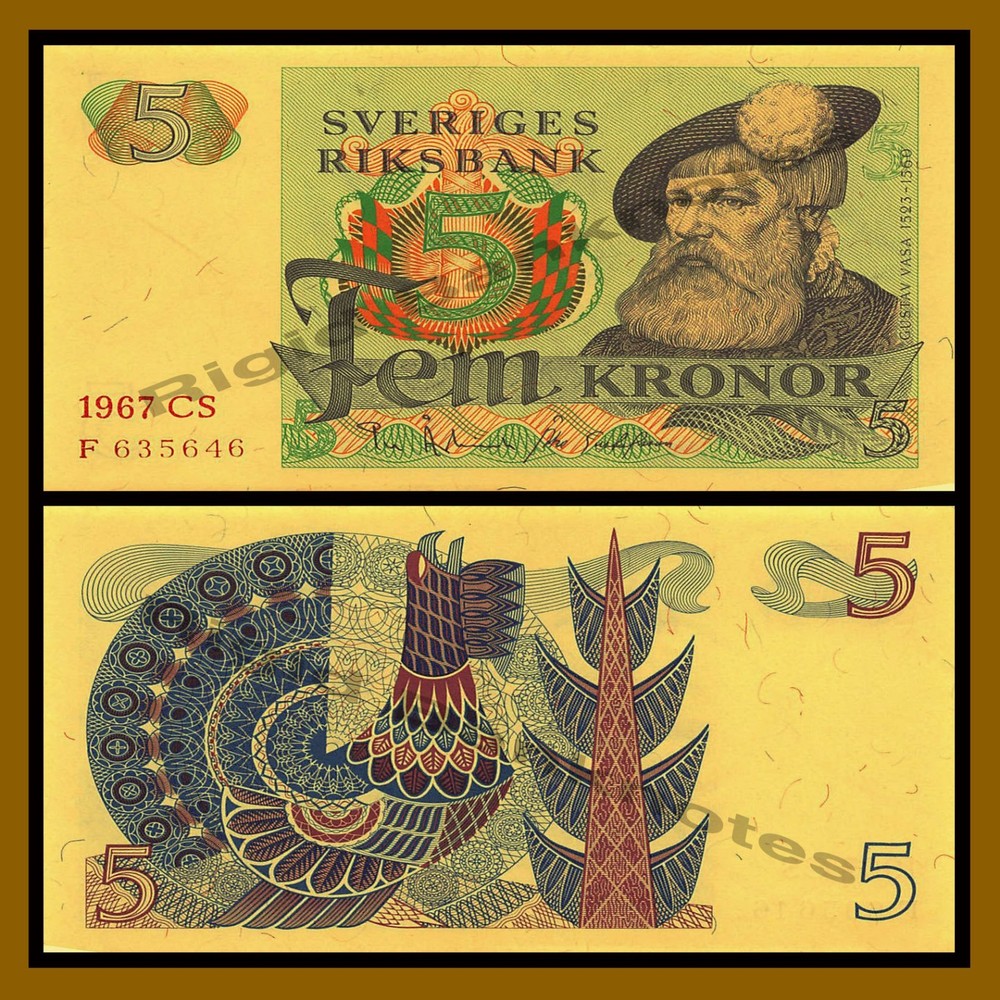 Sweden 5 Kronor, 1967 P-51a Unc