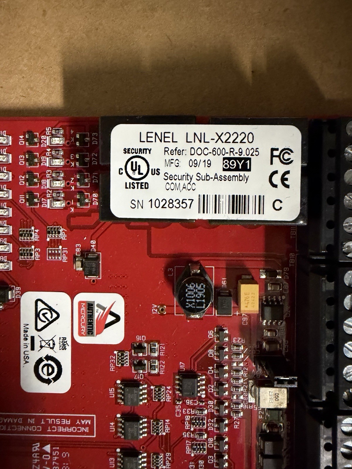 Lenel LNL-X2220 Intelligent Dual Reader Controller Used- Great Condition