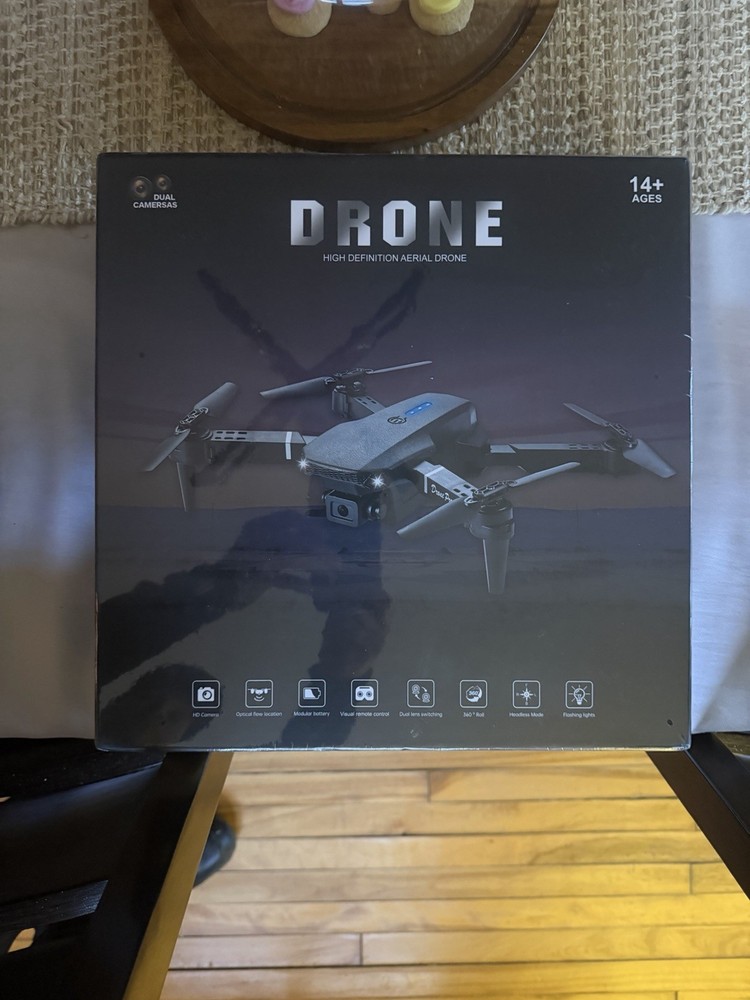 Drone E88 Quadcopter HD Camera Dual Lens Optical Flow Remote Control Black