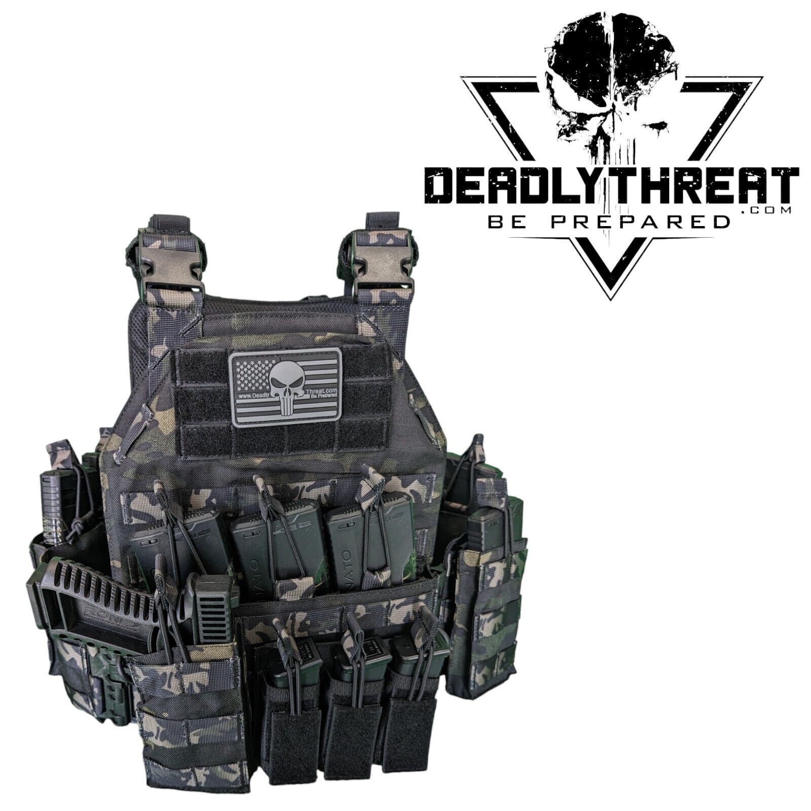 Urban Assault Ghost Camo Tactical Vest Plate Carrier With Level III Armor Plates