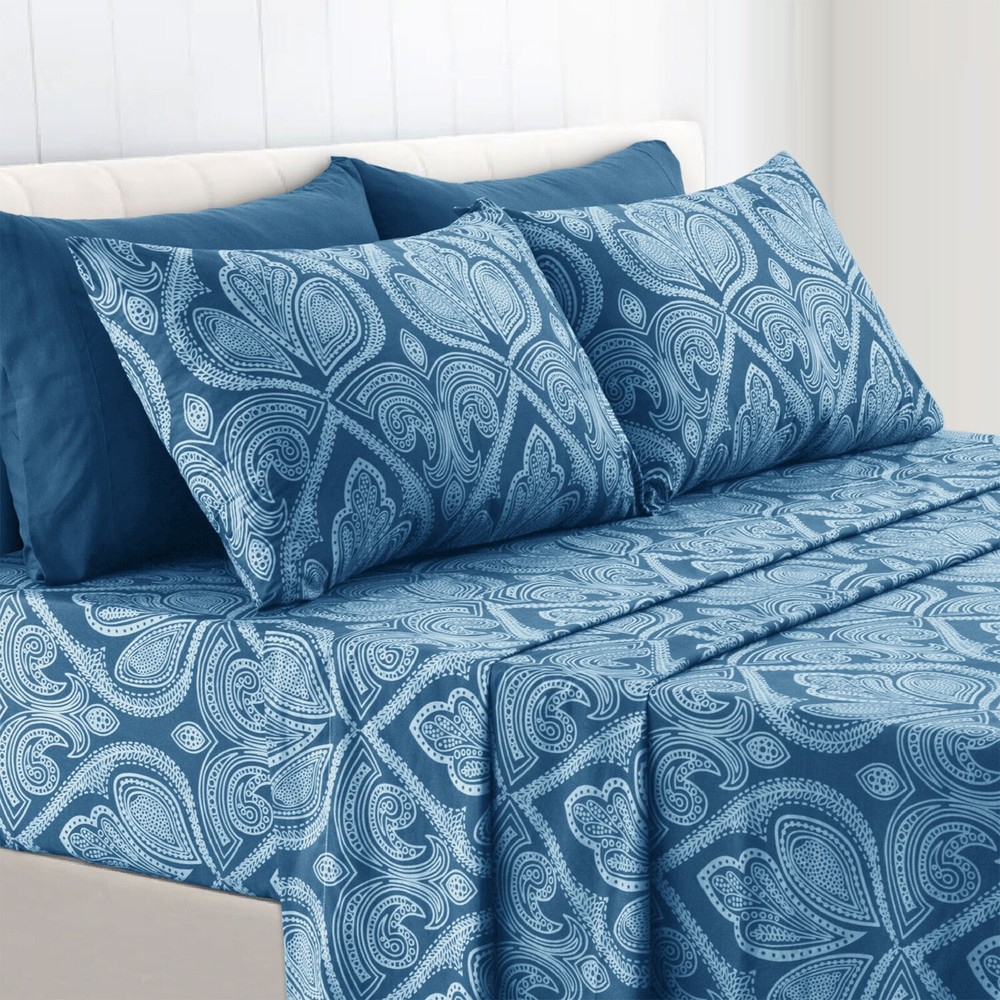 6 Piece Bed Sheets Microfiber Comfort Ultra Soft Deep Pocket Sheets Pillowcases