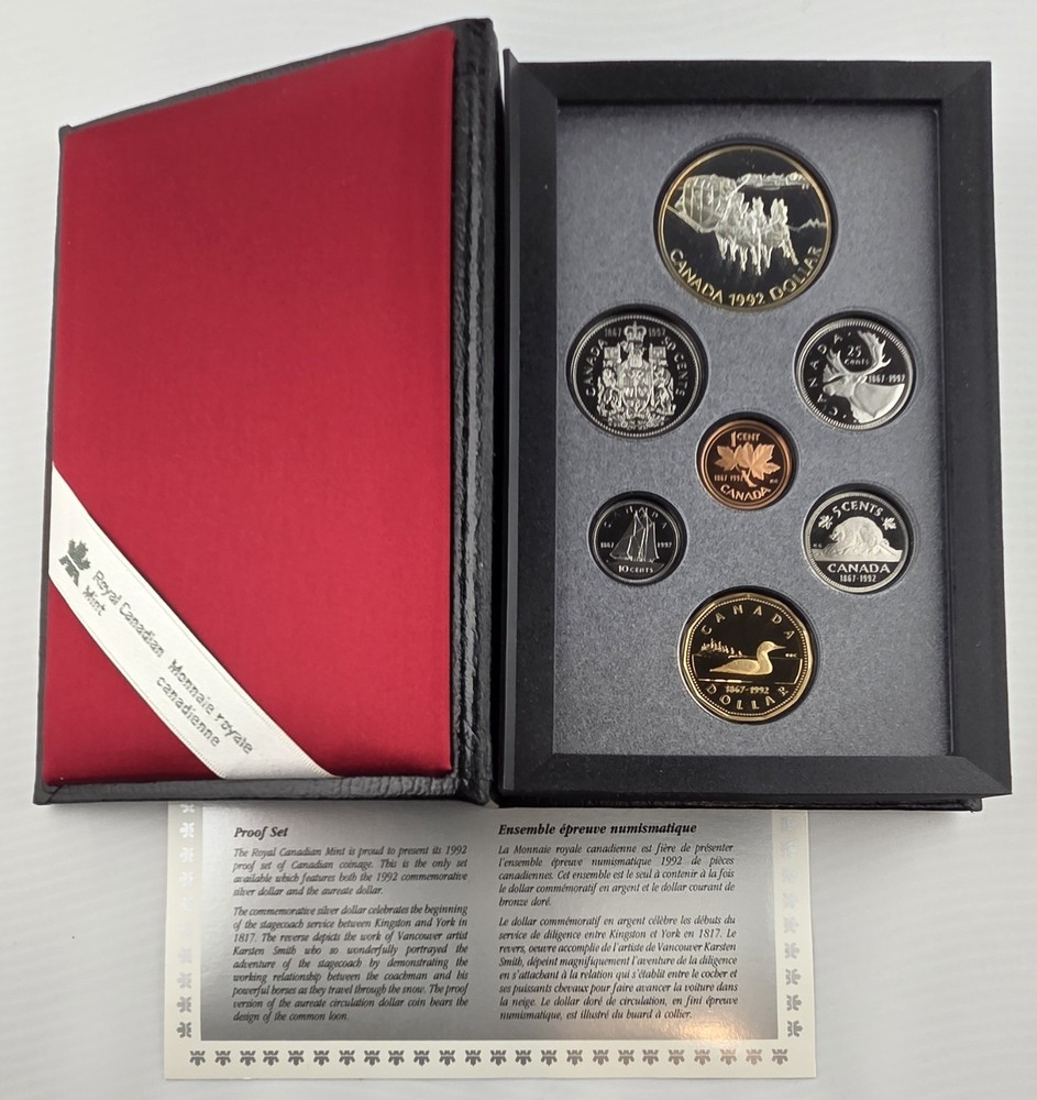 1992 Canada Silver Dollar Proof Set - Stagecoach