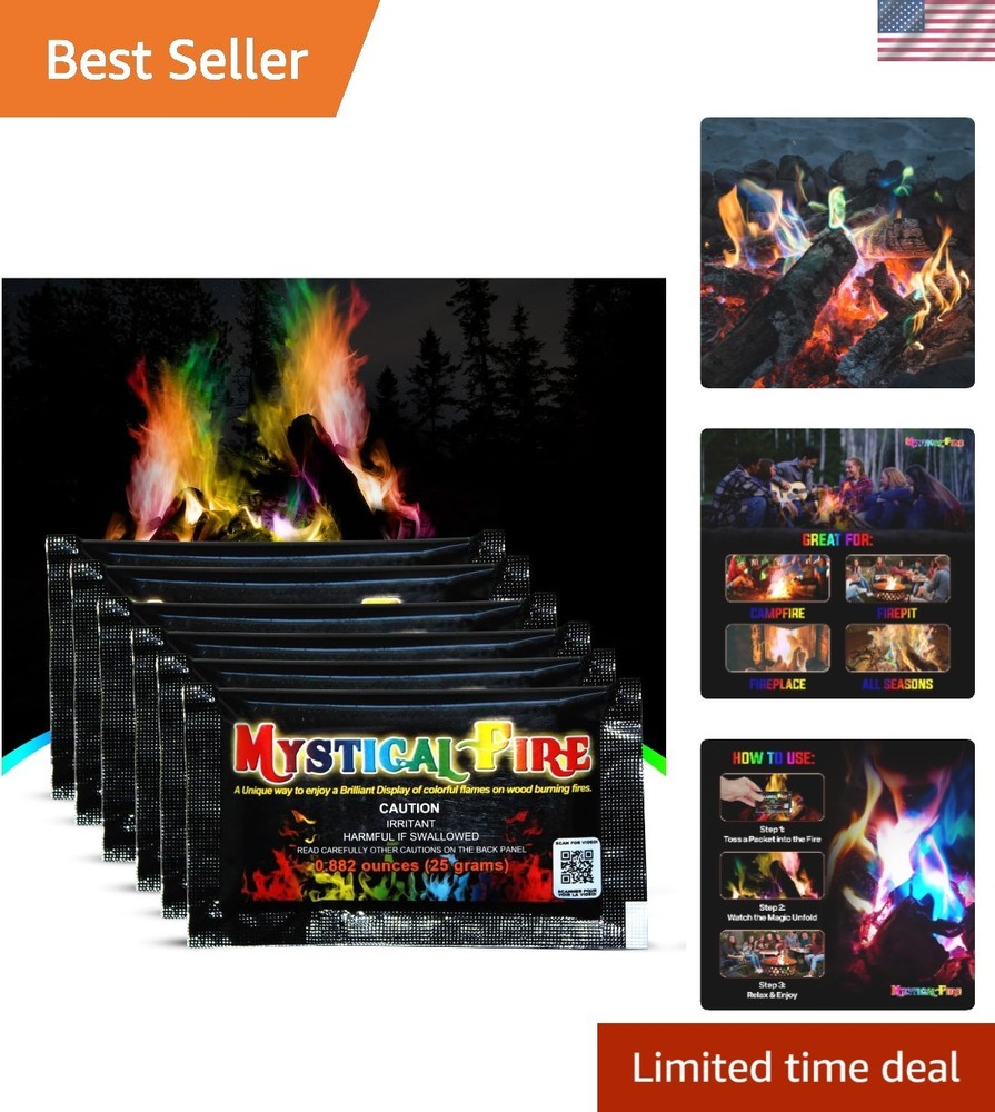 Enchanting Color Changing Fire Packets for Magical Campfire Experiences - 6 Pack