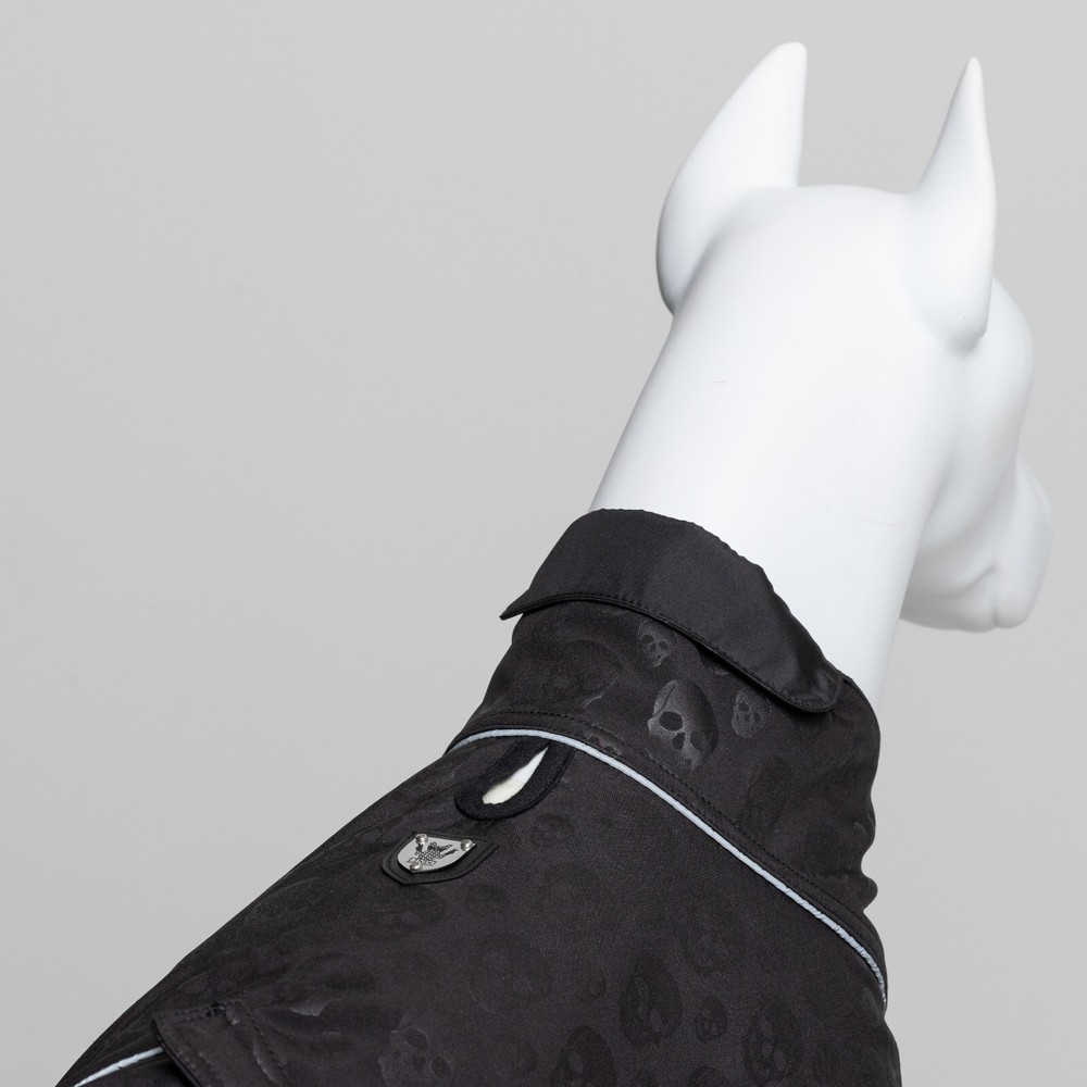 DOG SOFTSHELL BLACK SKULL RAINCOAT