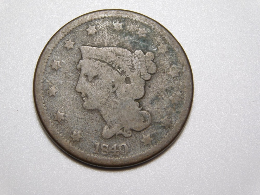 US COINS 1840 BRAIDED HAIR LARGE CENT