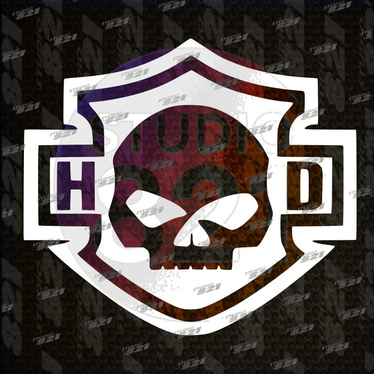 Harley Davidson Skull Shield Bar Vinyl Sticker Decal - A/MTruck Bike motorcycle