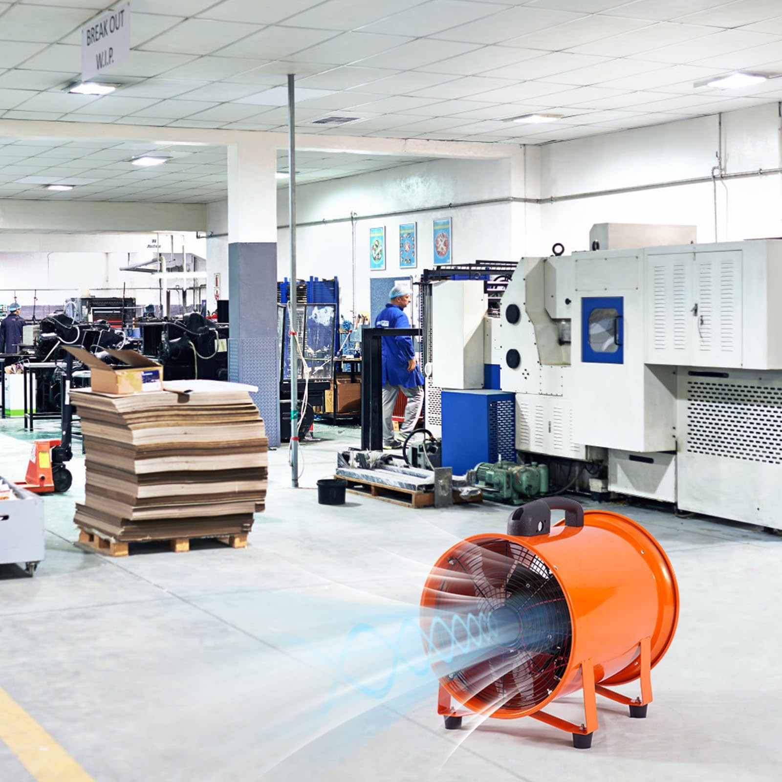 16 Inches 3500 CFM Utility Blower Exhaust Fan with 32.8 FT Duct