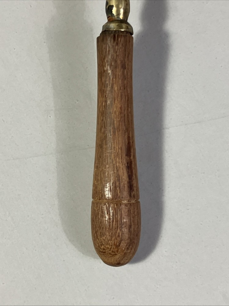 Vintage England Antique Brass Tea Strainer with Wood Handle