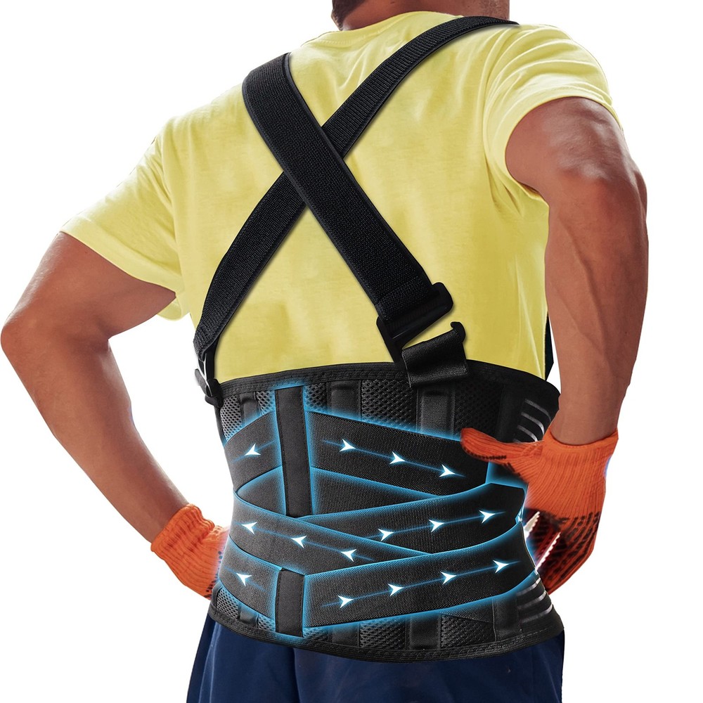 DARLIS Plus Size Back Support Belt with Removable Suspender Straps, Posture C...
