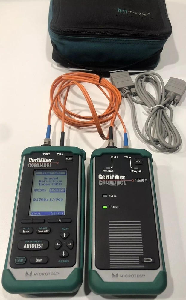 Microtest CertiFiber Optic Advanced certification for multimode Fiber Network