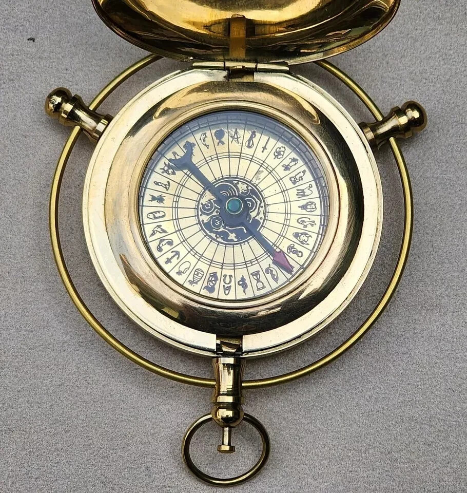 Brass Compass Alethiometer symbol Reader Zodiac Astrological Compass Timeless