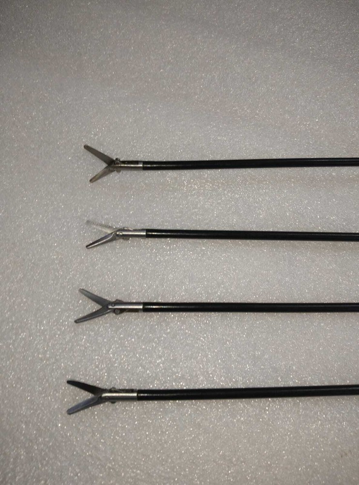 Laparoscopic Straight And Curved Scissors Forceps Surgical Instruments Set 5 Pc