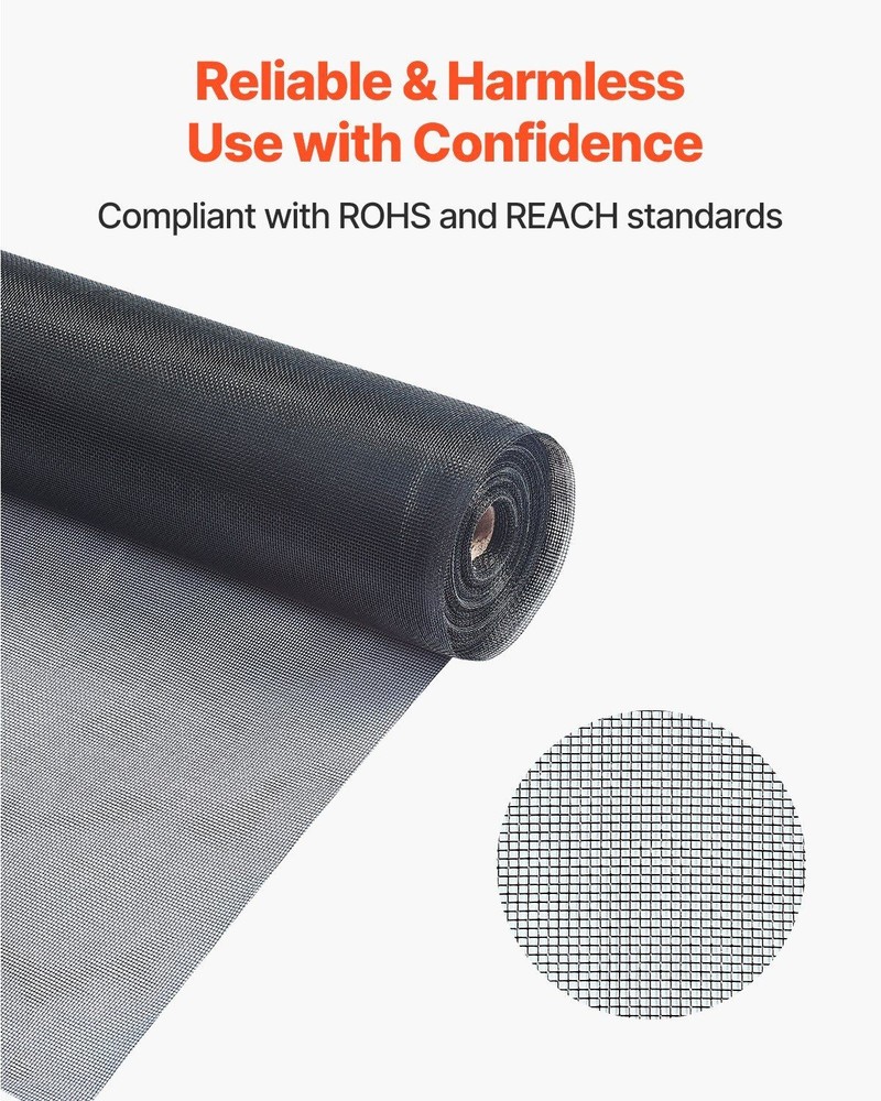 Cuttable Window Screen Roll 100ft Length x 48in Fiberglass