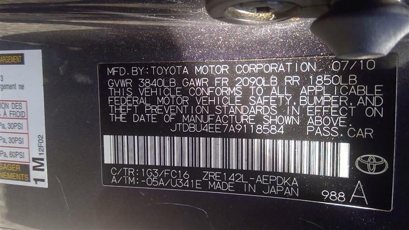 Driver Left Sun Visor Fits 09-13 COROLLA 211339