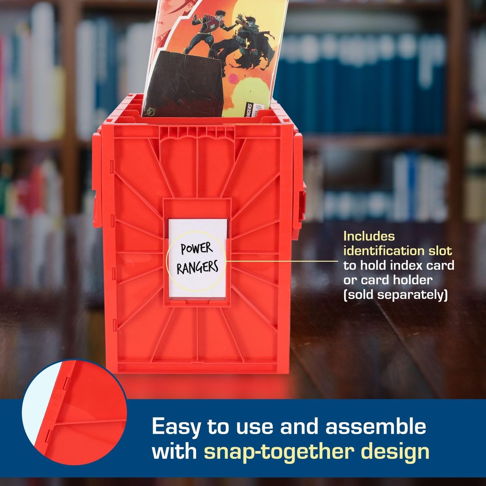 Short Comic Book Bin | Holds 150 Comics | Stackable Plastic Storage | Acid-Fr...