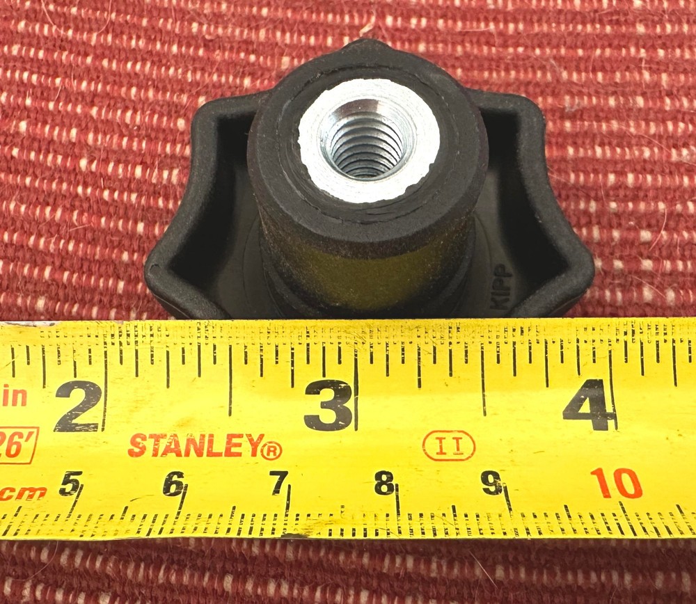 Knobs Black KIPP Hand Knob (Pair) White Center 5/16-18 thread-Open Box