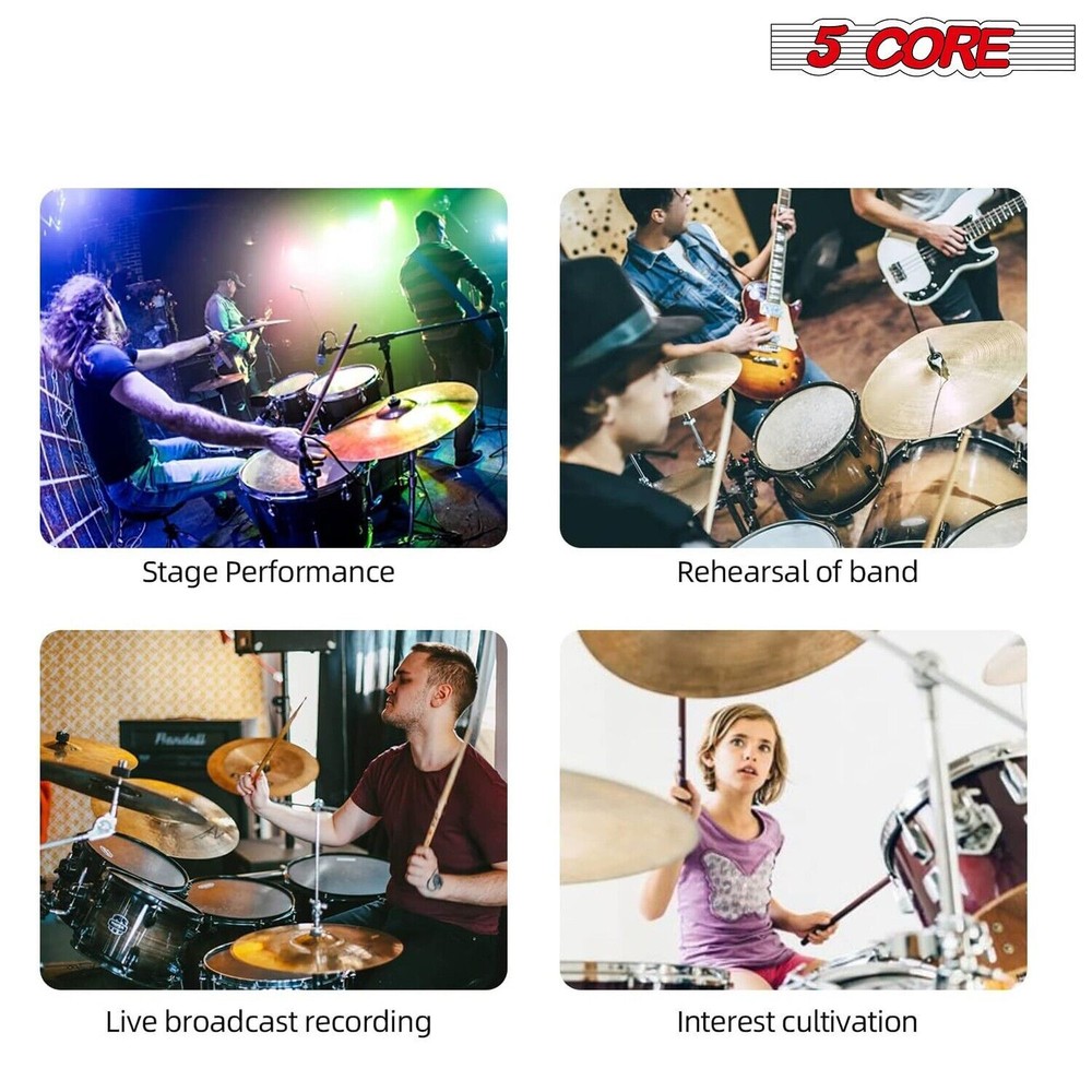 5Core Drum Mic Kit 7Pcs Kick Tom Snare Dynamic Microphone Instrument Mics Set