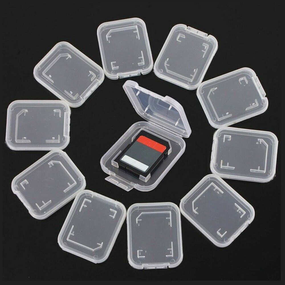 20pcs Clear Micro SD SDHC Memory Card Storage Box Hard Protector Case Organizer