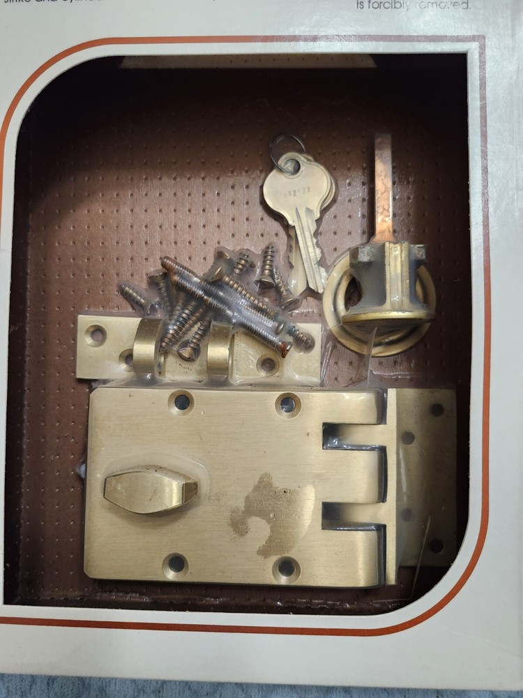 Deadbolt Lock Reversible Bronze NOS