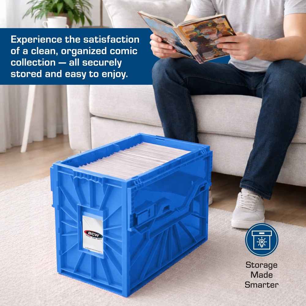 Short Comic Book Bin | Holds 150 Comics | Stackable Plastic Storage | Acid-Fr...