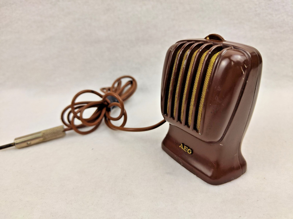 AEG Ela M 300 Dynamic Bakelite Desktop Microphone 1950s
