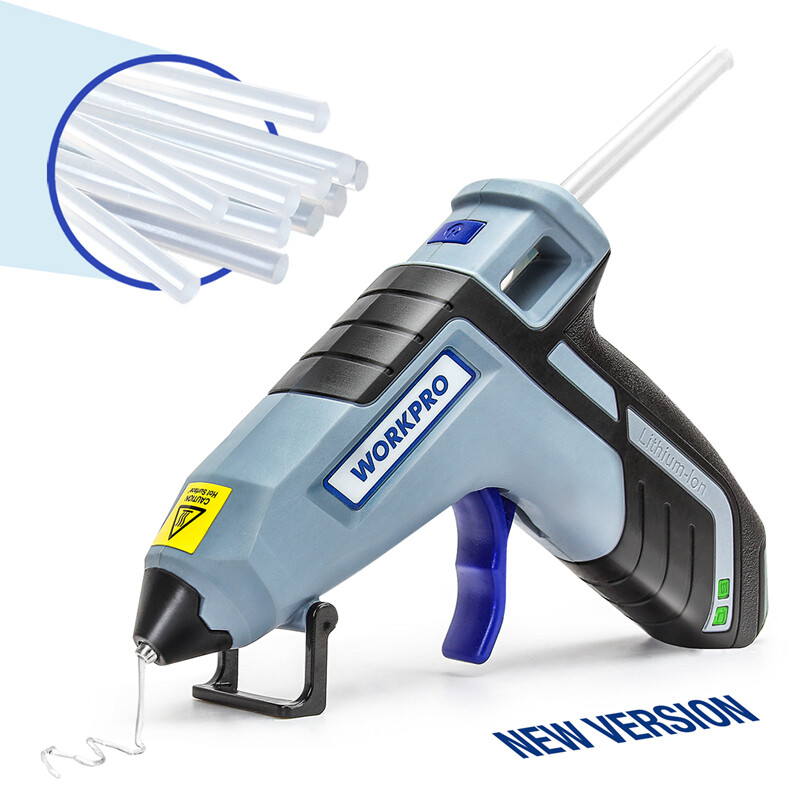 WORKPRO Cordless Mini Hot Glue Gun Fast Preheating Glue Gun Kit w/20 PCS Sticks