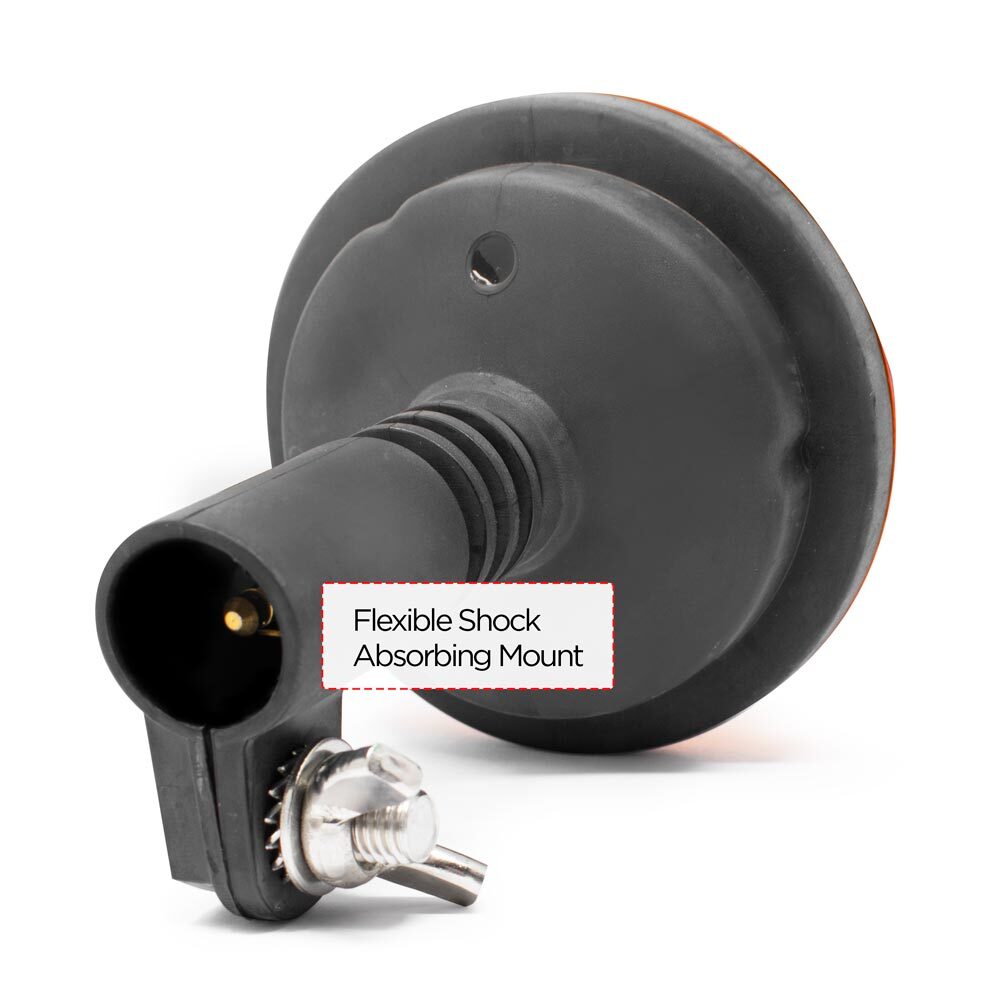 DIN Pole Mount Amber LED Flashing Light Beacon With Quad Flash Pattern