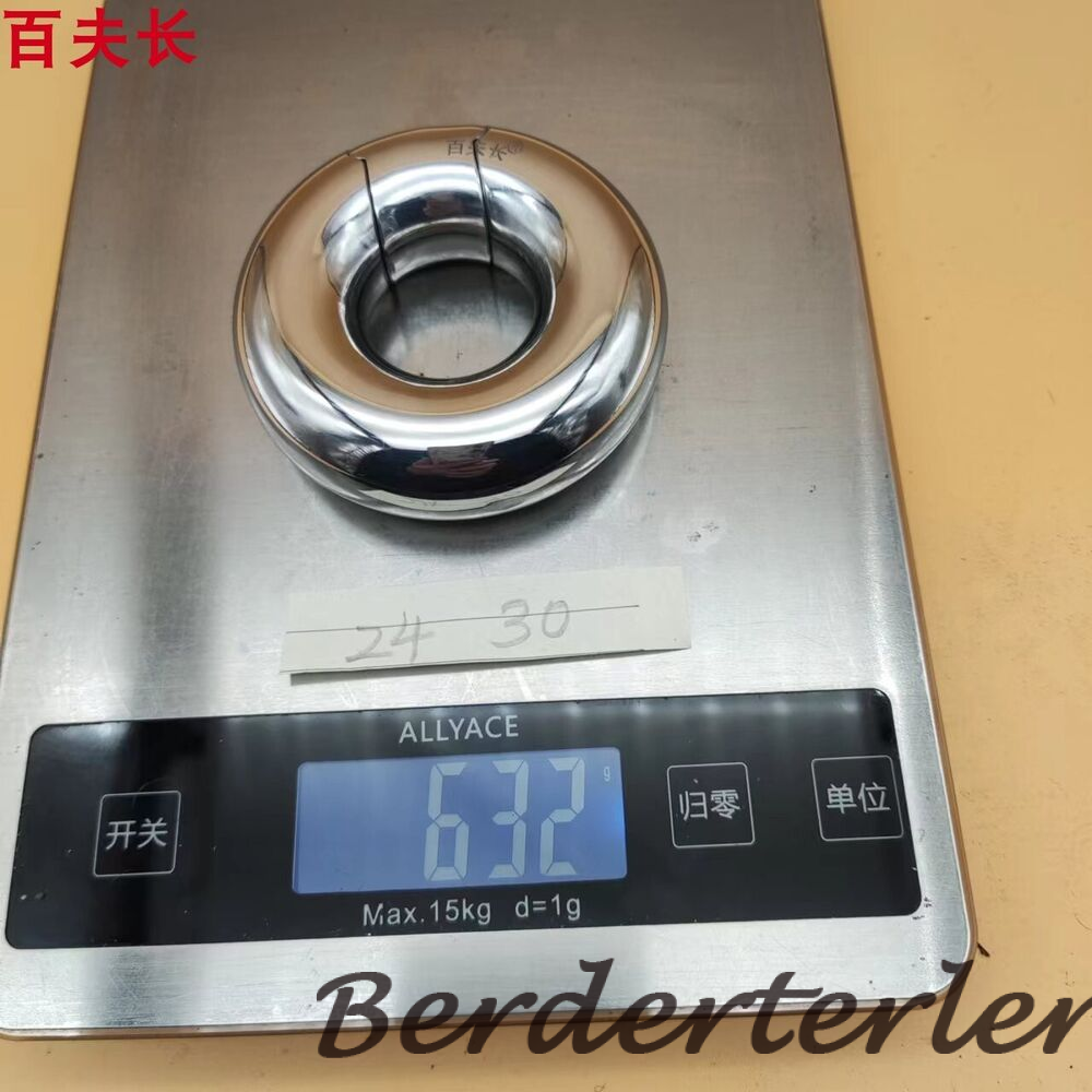 Heavy Weight Thick Push Lock Penis Stretcher Ring Ball Enhancer Extender Men