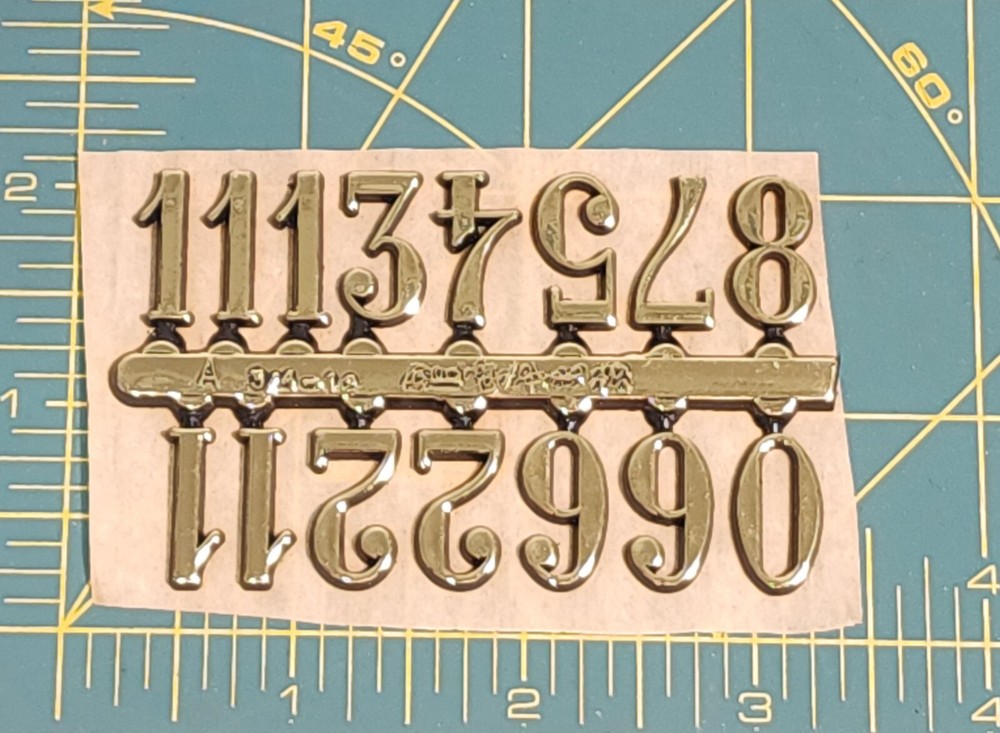 Clock Numerals Arabic 3/4" Tall Set Gold Color