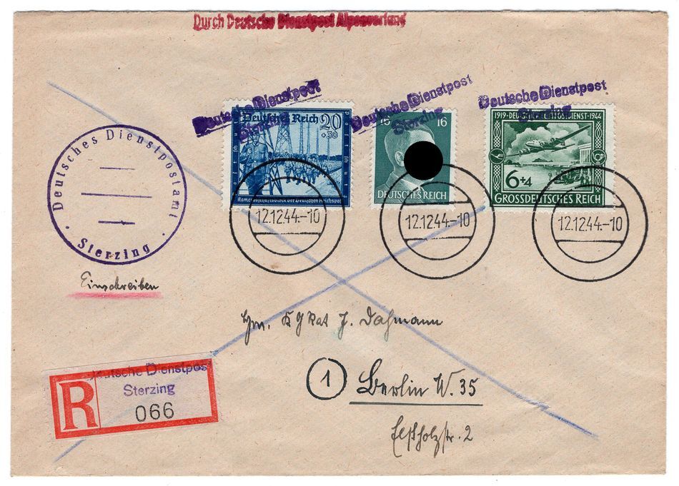 Field Post Official Mail Foothills Sterzing (BA6533