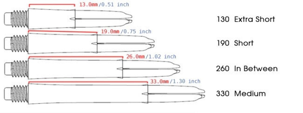 L-Style Laro Nylon Dart Shafts - White, Medium