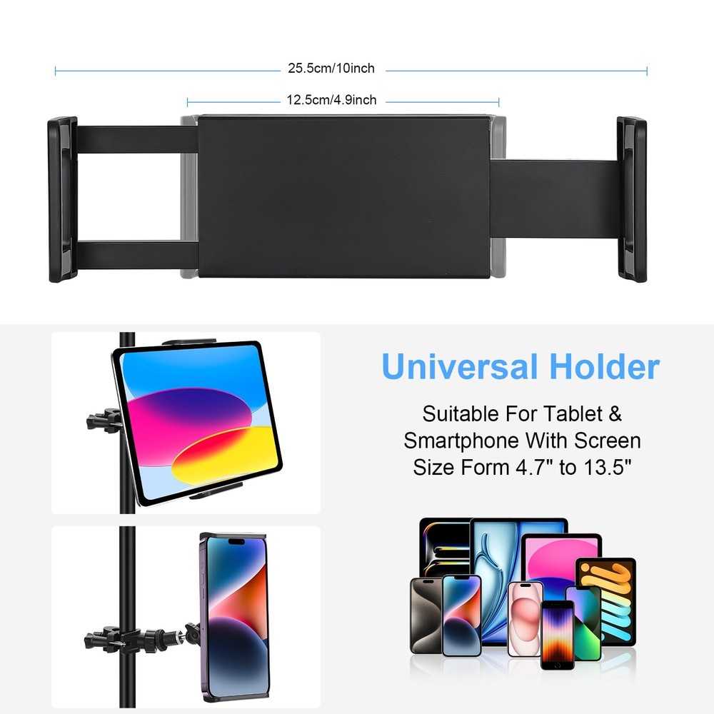 TH-01 Tablet Holder for Mic Stand 4.7-13.5"