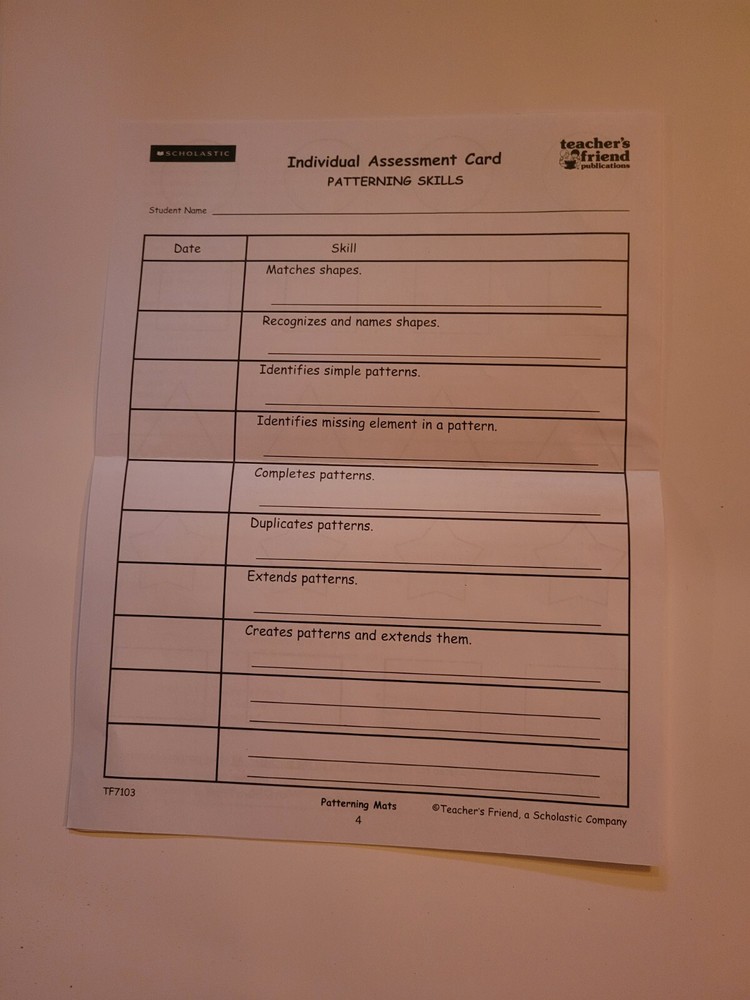 Scholastic Patterning Mats