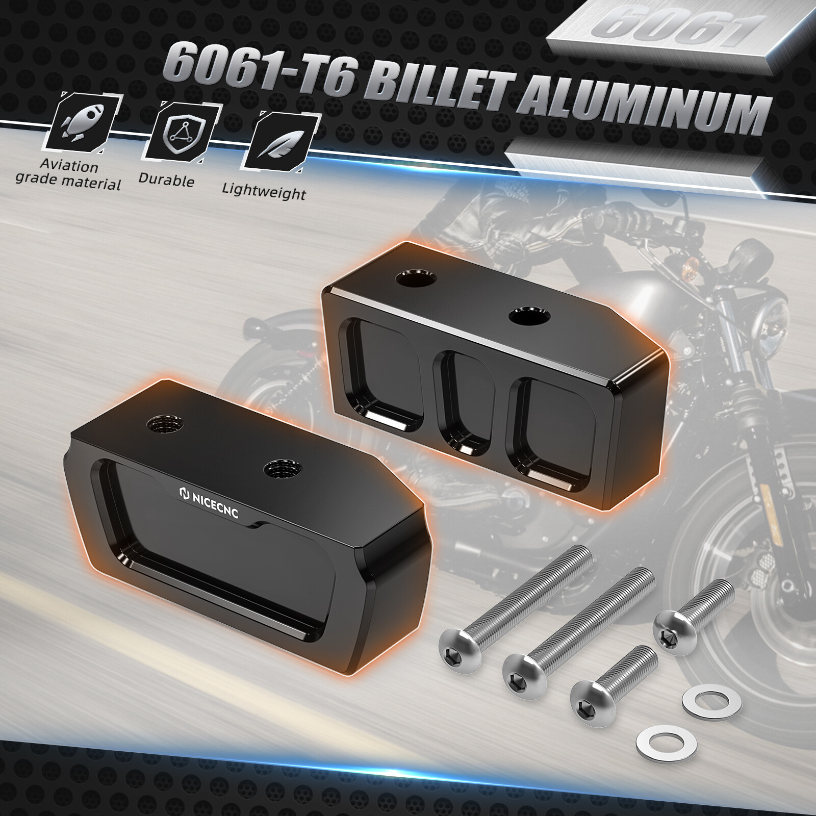 1" / 2" Kickstand Lift Block Riser Set For Harley Iron 1200 XL1200NS 2018-2019