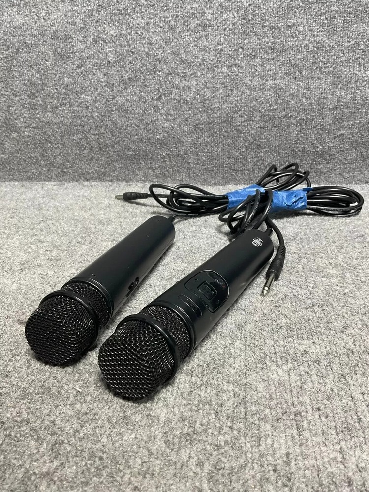Singing Machine Karaoke Microphone Pair 🎤 Wired Handheld Black Color