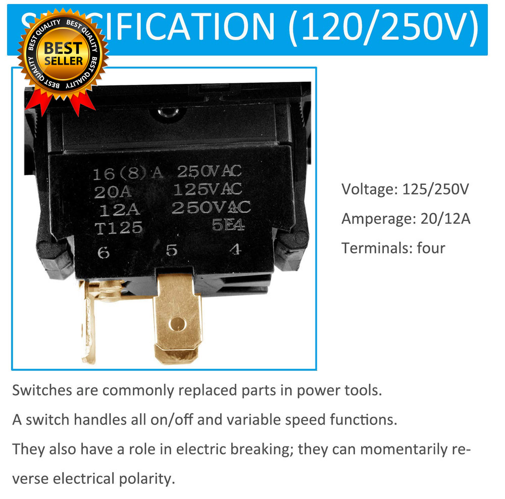 Table Saw Switch Replacement Compatible with and Craftsman Paddle On/Off Switch