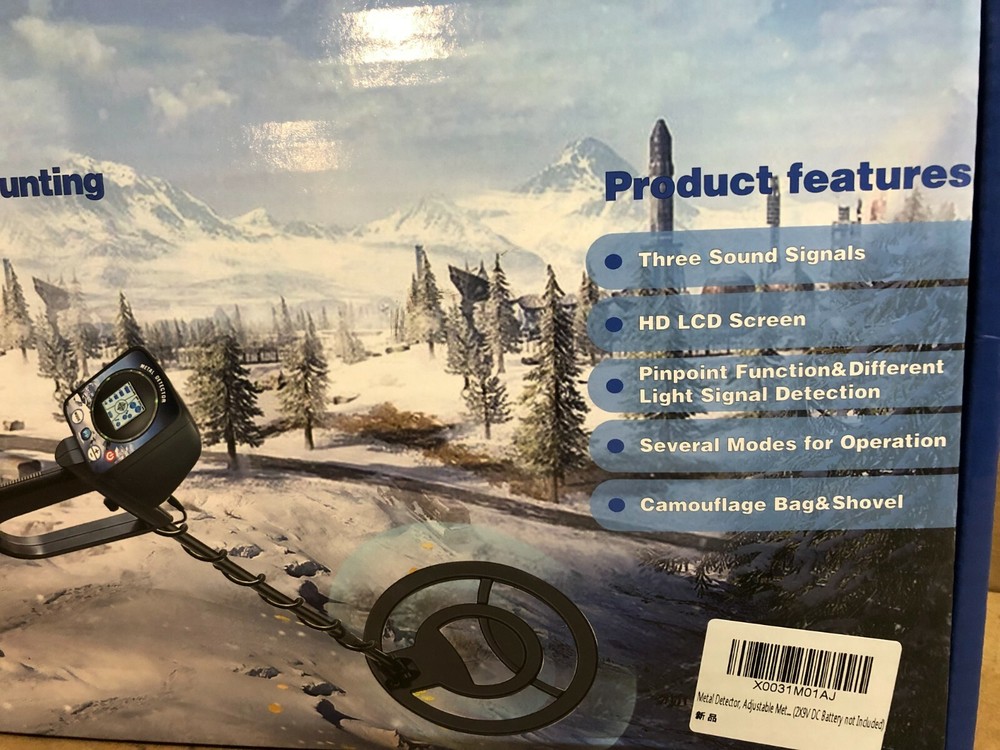 Underground Metal Detector w/ LCD Display & Gold Digger Tool + CamoBag **