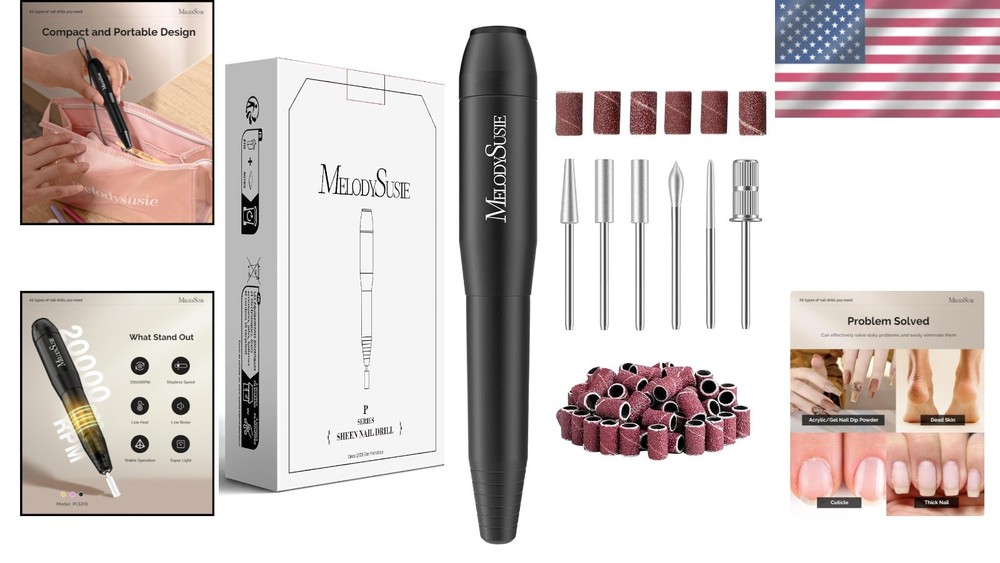 Professional Electric Nail Drill Set - Adjustable Speed, Lightweight & Portable