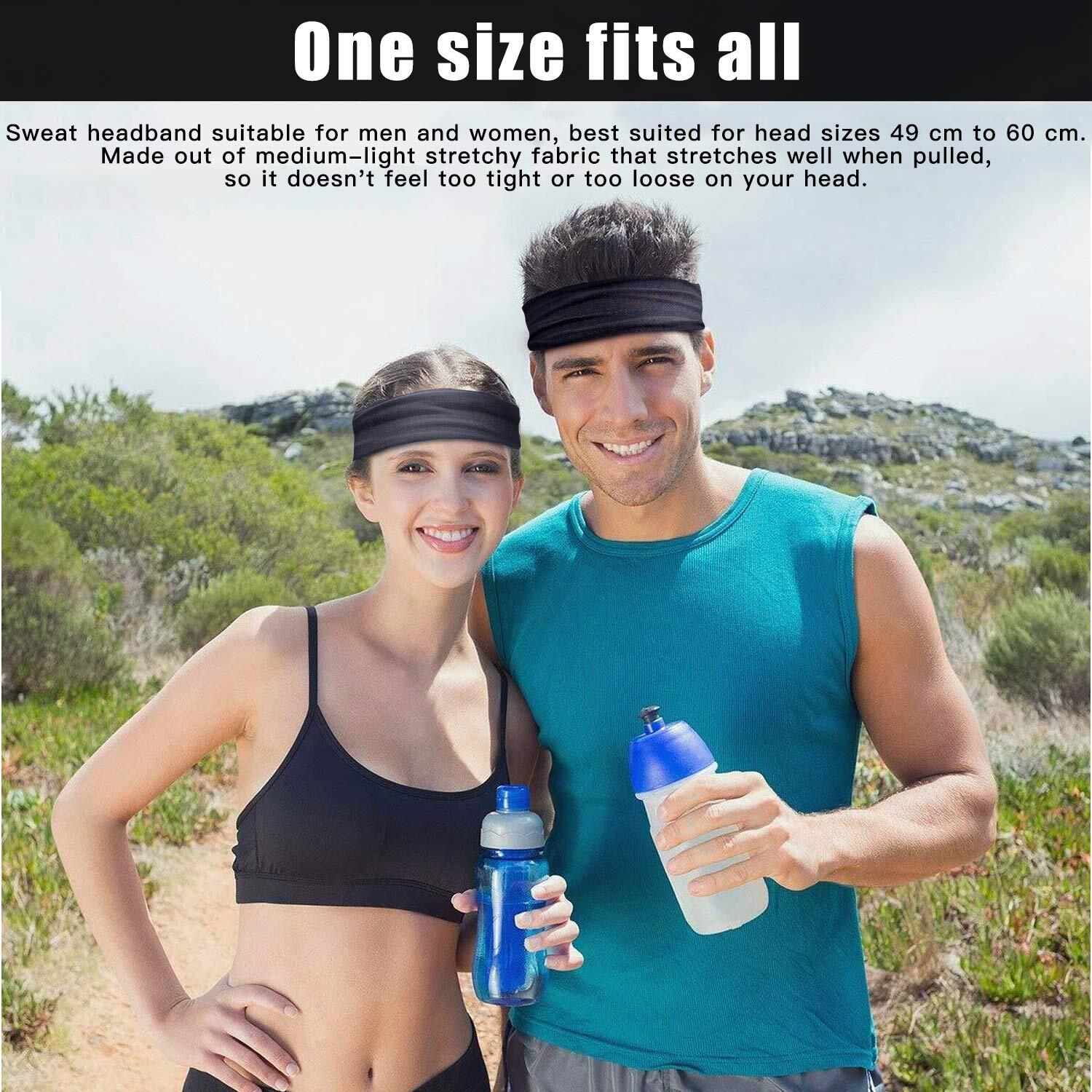 Workout Fitness Headbands for Women Men Wide Hair Band Non-Slip Sport Head Bands