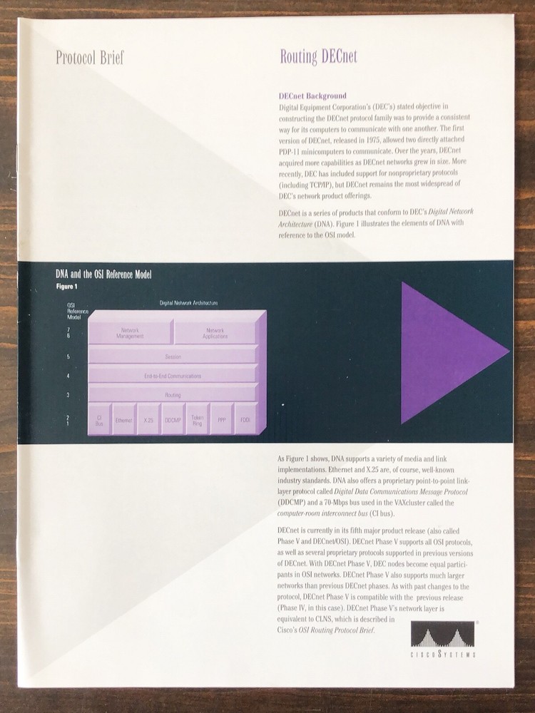Cisco Systems - Protocol Brief Routing DECnet Sales Brochure (1994)