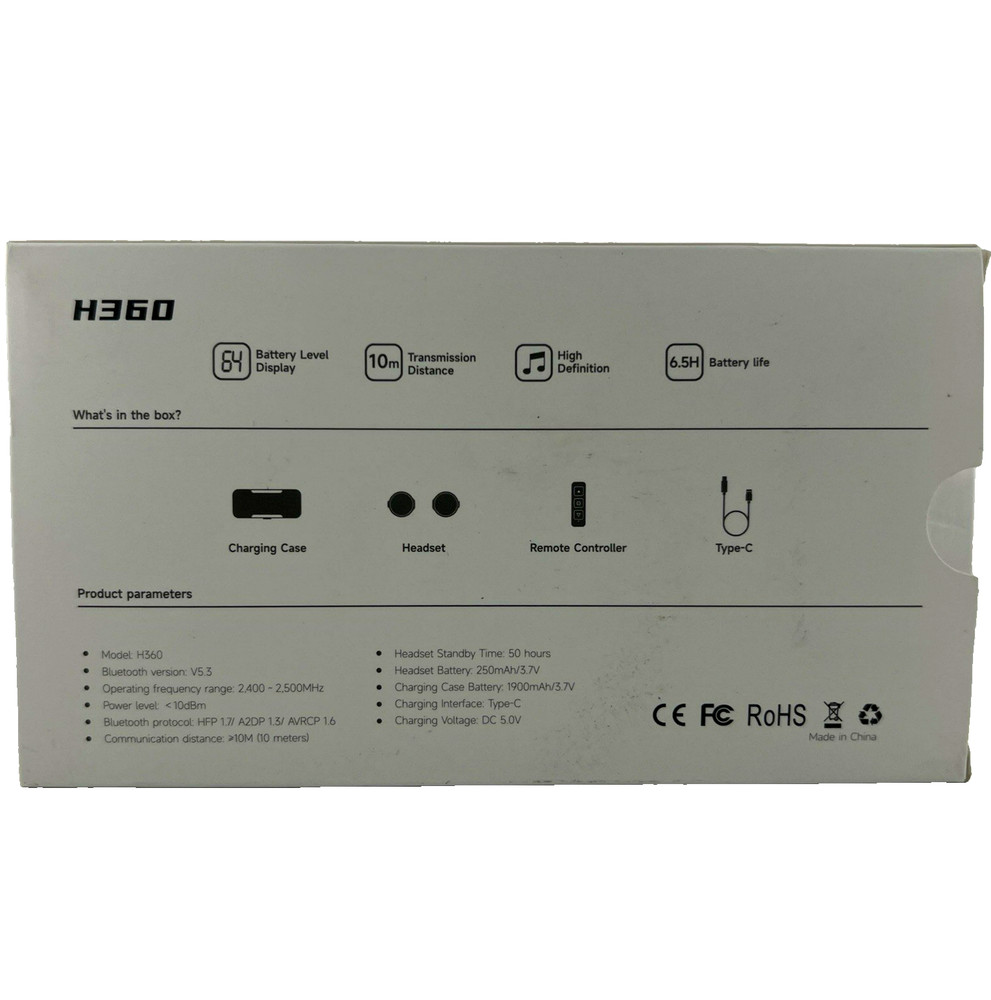 FEYA H360 True Wireless Motorcycle Helmet Bluetooth 5.3 Headset Remote