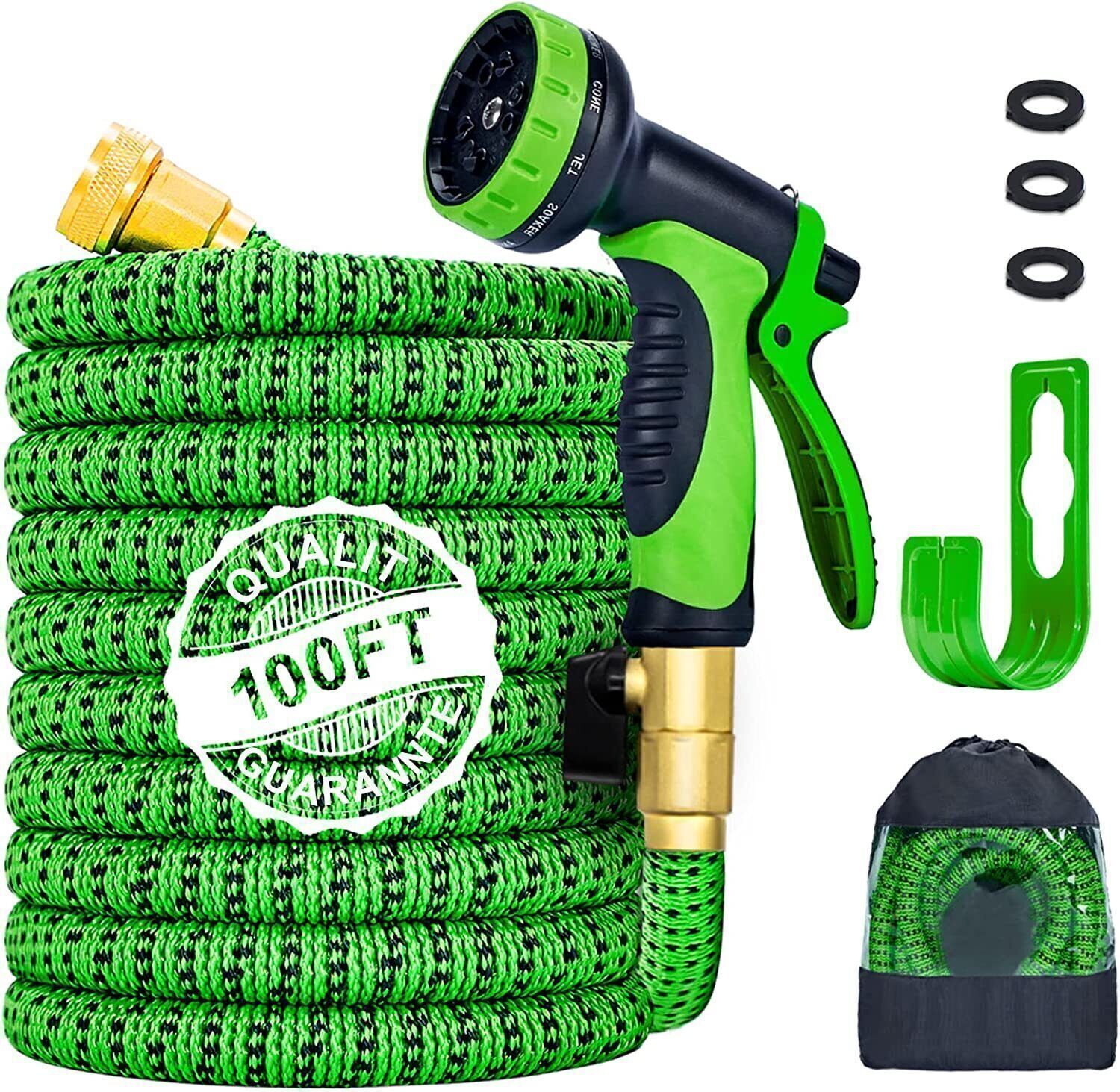 50FT 100FT 4X Stronger Deluxe Heavy Duty Expandable Flexible Garden Water Hose