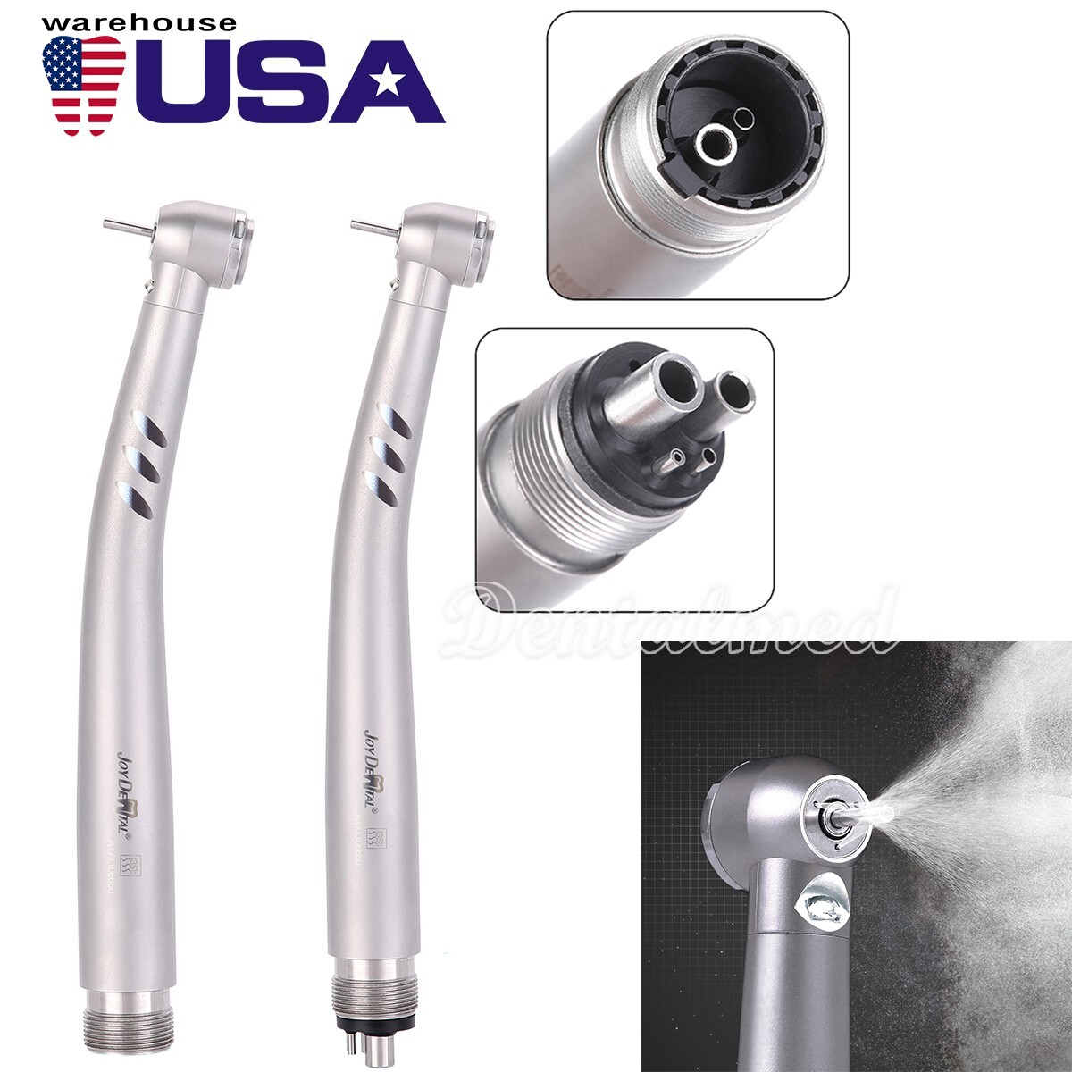 Dental Fiber Optic LED E-Generator High Speed Handpiece Air Turbine 2Hole 4Hole