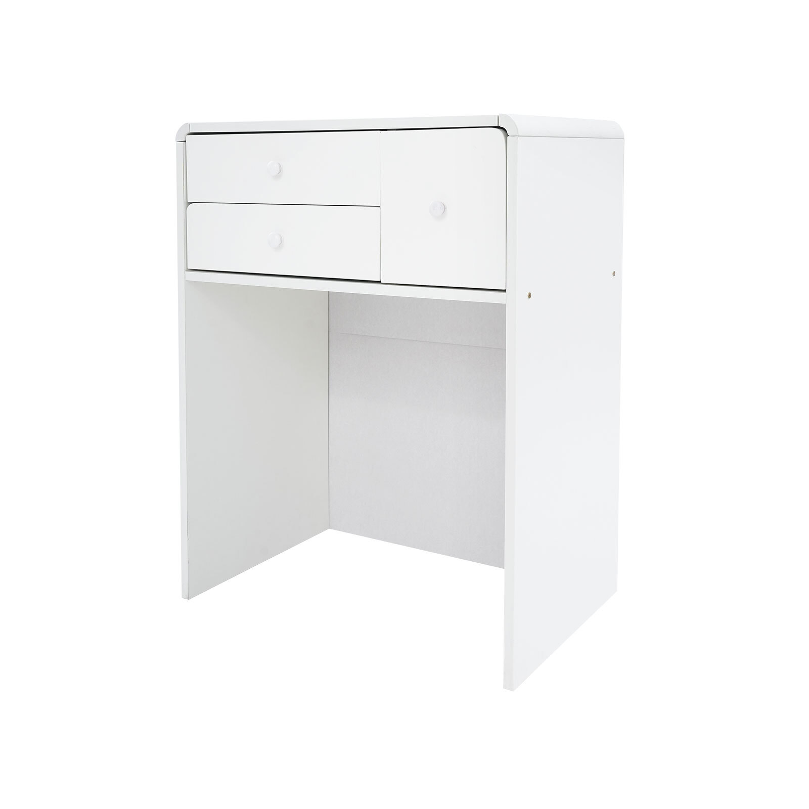 Makeup Vanity Desk with Wheels 60*40*78cm Corner Makeup Table for Compact Space