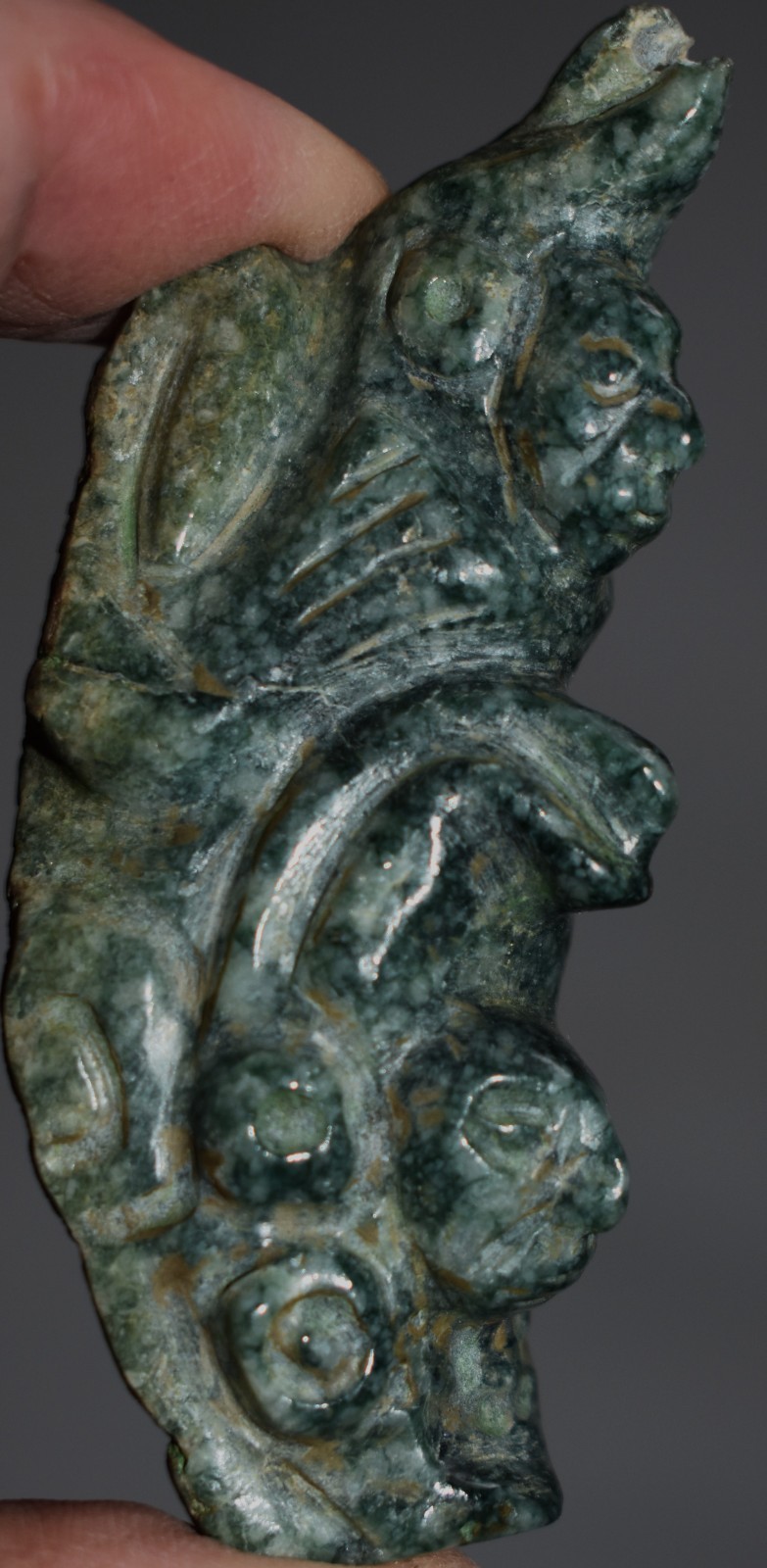 BEAUTIFUL MAYAN JADE PENDANT 3"